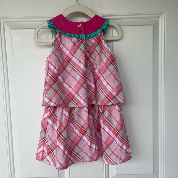 •Youngland• Tiered Plaid Watermelon Dress - Size 2T - Picture 5 of 9